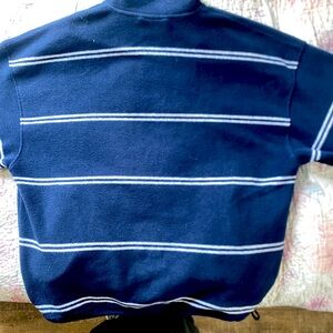 Polar skate co limited edition blue and white striped fleece
